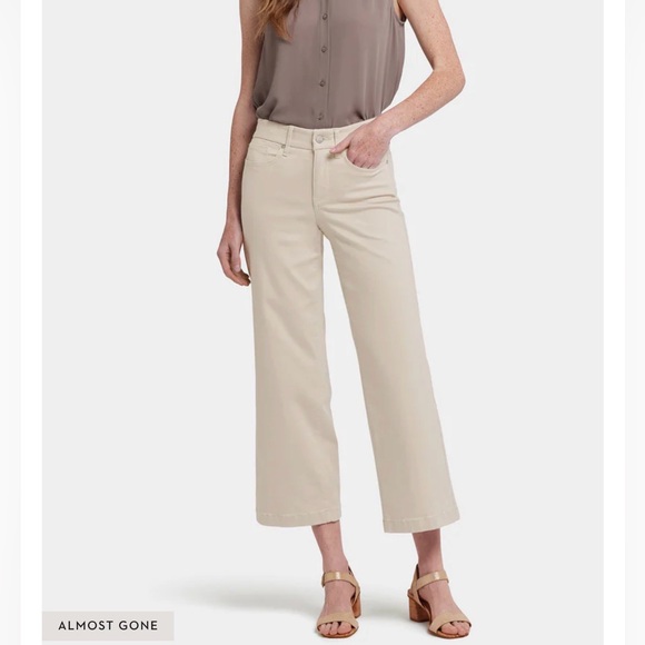 NYDJ Pants - NYDJ Teresa Wide Leg Pants- Size 2 - Color is Feather - Excellent Condition